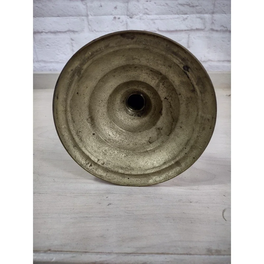 Vintage Solid Brass Taper Candlestick Oval Base 14